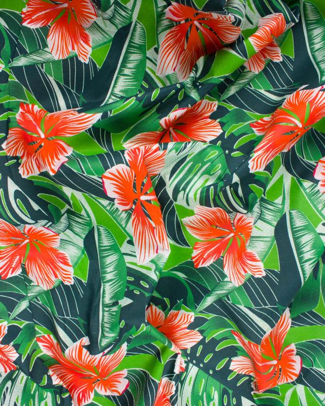 Polynesian fabric TAHITI Green - Tissushop